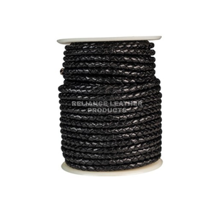 Glossy Regular Finish 4mm Black Shine Color Bolo <b>Braided</b> Leather <b>Cord</b> for Trendy Fashion Jewelry Accessories DIY Craft Projects - Product Image 3