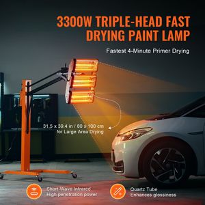 Lampada di polimerizzazione a infrarossi da 3300W con timer da 60 minuti, riscaldamento automatico, area di cottura di 8,61 piedi quadrati, staffa per luce auto per cottura a spruzzo - Product Image 2