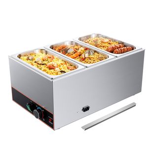 Scaldavivande Elettrico Commerciale 1500W in Acciaio Inox, Riscaldamento Rapido, da Banco, per Buffet, Bain Marie con Controllo Manuale della Temperatura - Product Image 3