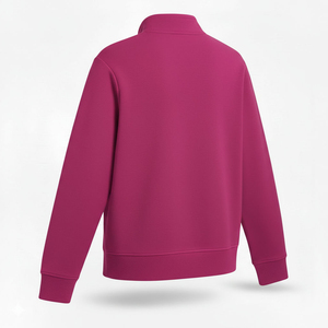 Sudadera de hombre con media cremallera, cuello alto, informal, de forro polar suave y cálido, manga larga, de invierno, teñido liso, ecológica - Product Image 2