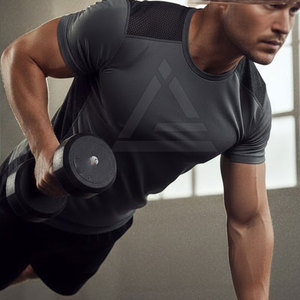 Athletic Performance T Shirts <b>Men</b> Breathable <b>Stretch</b> Fabric Sports Shirt for Gym Fitness Running and Training - Product Image 5