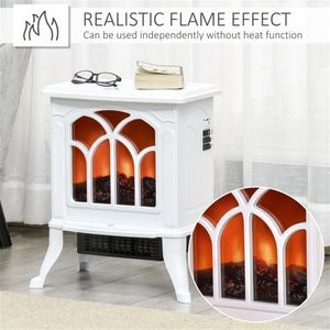 Caminetto Elettrico Moderno da 17 Pollici 750W/1500W con Vetro Bianco e Display LED per Casa, Hotel e Decorazione Domestica, Autoportante - Product Image 5