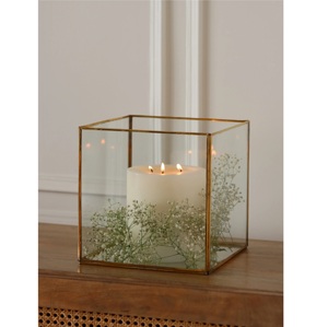 Lanterne carrée en verre et métal noir de qualité supérieure avec panneaux en verre et design ovale pour la décoration de la maison, du salon, du jardin et des patios, durable - Product Image 6
