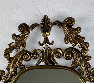 Vintage Italian metal mirror Victorian wall decor - <b>large</b> mirror - Product Image 2
