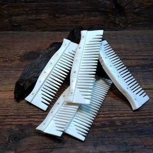 Handmade High Quality Viking Buffalo Bone <b>Hair</b> <b>Comb</b> Carved Flower Style Natural Bone Salon Fashion Use Massage Scraping <b>Comb</b> - Product Image 1
