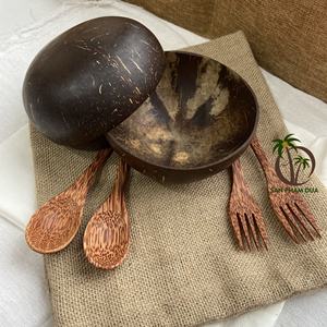 ชามกะลามะพร้าวธรรมชาติจากเวียดนามสำหรับการเดินทางสำหรับเทียนพระพุทธรูปหรือช้อนอินทรีย์ - Product Image 6