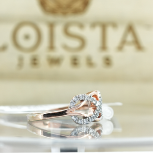 แหวนเพชรทองคำแท้ดีไซน์อินฟินิตี้สำหรับผู้หญิง |   สัญลักษณ์แห่งความรักอันสง่างาม |   ของขวัญหมั้นสุดหรูพร้อมงานตกแต่งระดับพรีเมียม 18kt 14kt 9kt - Product Image 3