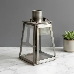 ARTISAN DESIGN Metal Glass Candle <b>Lantern</b> Decorative <b>Hurricane</b> <b>Lantern</b> Tabletop <b>Lantern</b> for Home Wedding Christmas Ramadan - Product Image 2