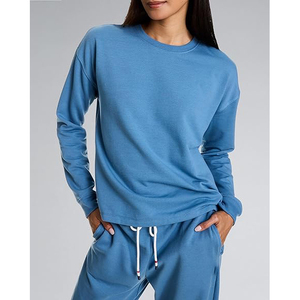 Conjunto Deportivo para Mujer, Felpa de Algodón Grueso de 220g, Antiarrugas, Sudadera con Capucha Extra Grande, Pantalones Deportivos, Informal, para Invierno - Product Image 3