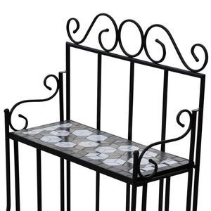 Display per piante da esterno con motivo a mosaico in bianco e nero - Product Image 4