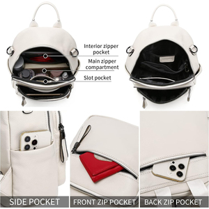 Sac à dos en cuir pour homme, couleur unie, idéal pour le camping, grand espace et utilisation pratique - Product Image 5