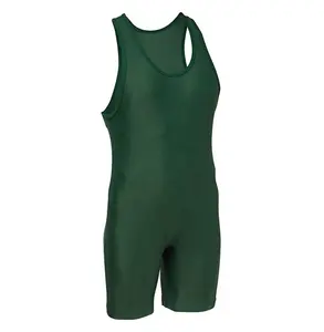 Yüksek kaliteli OEM sıkıştırma spor rahat vücut geliştirme toptan Spandex / Polyester nefes egzersiz güreş atleti