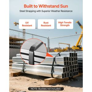 Bobina di reggia in acciaio 3/4 x 0,02 x 300 piedi, resistenza al taglio 1710 libbre, rotolo di fasciatura metallica per ambienti difficili - Product Image 3