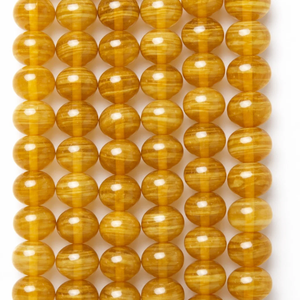 Guirnalda de Cuentas Sueltas de Vidrio Amarillo Premium en Forma de Rondelle |   Guirnaldas Decorativas Elegantes (16-18mm 8 pulgadas) para Decoración del Hogar, Fiestas y Manualidades - Product Image 1