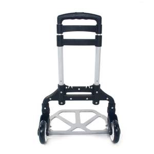 Portable Black Aluminum <b>Cart</b> Dolly Push Truck Trolley Foldable Collapsible Black <b>Luggage</b> <b>Carts</b> - Product Image 3