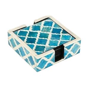 Ensemble de sous-verres incrustés d'os de couleur incrustés d'os couleur personnalisée meilleur design Dessous de verre incrustés d'os de dernière conception pour la cuisine à domicile - Product Image 1