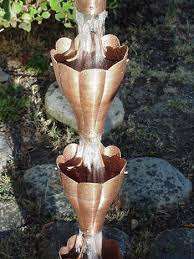 Cadena de lluvia de Copa grande de aluminio para canalones, decoración de características de agua de jardín, cadena de lluvia de diseño personalizado de cobre - Product Image 6