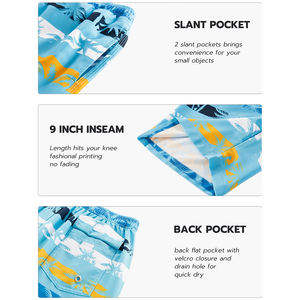 Shorts de Baño para Adultos, Antibacterianos, Diseño Sublimado, Flexibles, Casuales, Hasta la Rodilla, Ecológicos, de Secado Rápido, para Playa - Product Image 4