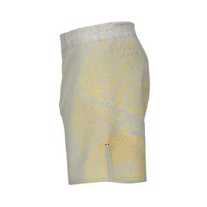 Pantalones Cortos Deportivos Casuales para Hombre, Color Verde Oliva, con Estampado Lateral Amarillo, de Secado Rápido, Cintura Media, Tejido de Punto con Spandex, 180g - Product Image 3