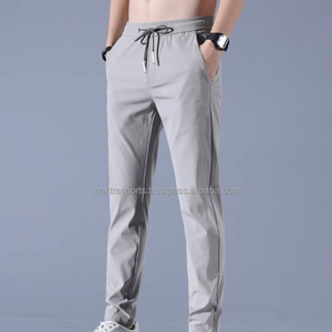 <b>Men's</b> Canvas Mid Waist Lightweight <b>Stretch</b> Casual Pants Spring Thin Loose Straight Breathable Sports Style - Product Image 4