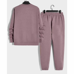 Conjunto de Sudadera de Cuello Redondo y Pantalones Deportivos de Color Sólido para Mujer, Ropa Casual de Otoño, Tejido de Algodón Transpirable - Product Image 2