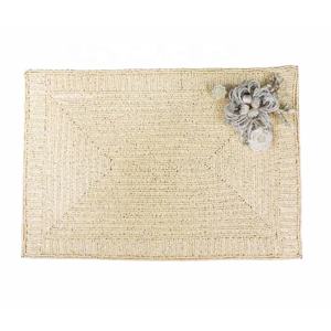 Motif carré de haute qualité sur la bordure sous-verre perlé à la main Table basse tapis perlé Table à manger napperon - Product Image 4