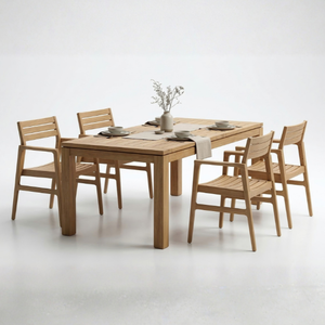 Ensembles de salle à manger en teck massif, tables et chaises adaptés aux restaurants, villas ou hôtels, y compris pour les espaces extérieurs - Product Image 4