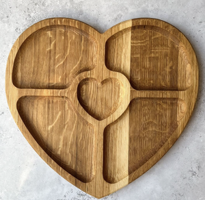 Creative Heart shaped Serving Dry Fruit Plate Solid Wood Modern Simple Design Eco-Friendly Dining <b>Table</b> Decorative Item - Product Image 1
