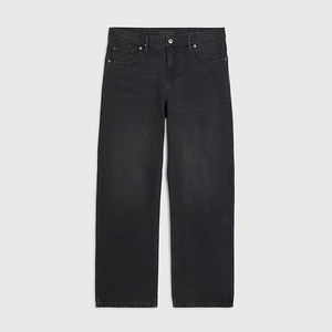 Vaqueros holgados de hombre, estilo vintage desgastado, con logo personalizado, de mezclilla de algodón, en negro y azul lavado, estilo streetwear. - Product Image 6