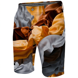 Golf <b>Shorts</b> Two Deep Side Hem Pockets Summer Basic Men <b>Shorts</b> Jogger Cropped Fit Polyester Vintage Plain Cotton <b>Technics</b> Mid - Product Image 1