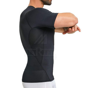 Wholesale <b>Men</b> <b>Compression</b> <b>Shirts</b> Short Sleeves Slim Fit Athletic Workout Gym Training 100% Cotton Breathable Eco-Friendly - Product Image 4