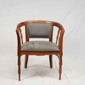 เก้าอี้รับประทานอาหารไม้แท้ 100% ดีไซน์ทันสมัย หรูหรา แข็งแรง ทนทาน หุ้มเบาะหนังแท้แบบทัฟท์ เหมาะสำหรับโรงแรม ร้านอาหาร สำนักงาน - Product Image 4