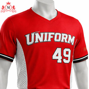Red Baseball Uniform Set With <b>White</b> Pants And <b>Socks</b> Number 49 Silk Screen Printing Breathable Polyester For Adults <b>Men</b> - Product Image 5