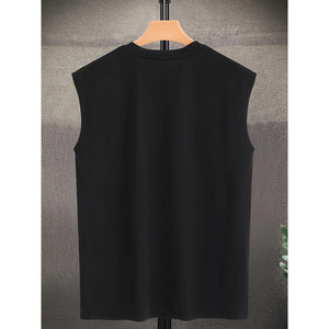 เสื้อกล้ามถักแบบลำลองทรงหลวม คอวี แขนกุด พิมพ์ลายโลโก้ ผ้าฝ้าย สำหรับผู้ชาย - Product Image 3