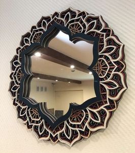 <b>Moroccan</b> <b>Decorative</b> Wall Mirror Round Wooden Mandala Mirror Laser Cut Floral Frame Boho Scandinavian Farmhouse Hanging Mirror - Product Image 2
