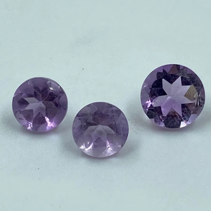 Pierre précieuse améthyste naturelle, coupe arrondie, 2,63 carats, 6-7 mm, violet, 3 pièces pour la fabrication de bijoux - Product Image 1