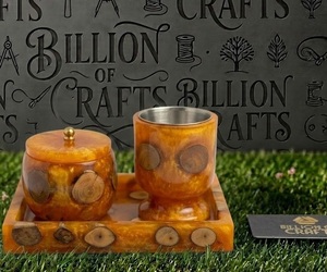 Brûleur d'encens en bois rustique fait main avec résine, boîte à oud, cadeau du Ramadan, cadeau de l'Aïd, accessoires de décoration islamique pour la maison - Product Image 3