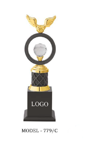 Custom Metal <b>Trophy</b> Award <b>Cup</b> Gold Black Crystal Bird Design for Sports School Event Recognition - Product Image 6