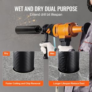 Set di punte diamantate per muratura e cemento da 2,5 pollici, per foratura a umido/a secco, con adattatore per punta pilotante - Product Image 3