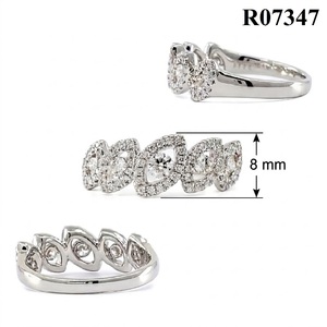 China Wholesale Jewelry Vintage Design High End 18k White Gold Natural Diamond Round Cluster Ring with Pave Setting for Gift - Product Image 6