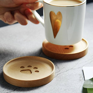 Wood <b>Coaster</b> Wholesale Custom Cat Paw Design Wood Glass Mugs Protect <b>Drink</b> <b>Coaster</b> Amazing Quality - Product Image 1