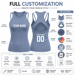 Camiseta Deportiva Personalizada para Mujer, de Secado Rápido, Transpirable, Ligera, sin Mangas, para Entrenamiento Atlético, OEM ODM - Product Image 4