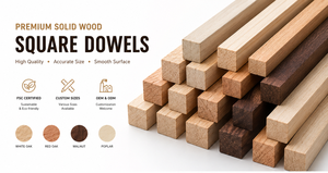 Wooden Craft Sticks Square Shape Natural Material Smooth Ends DIY Projects <b>Freestanding</b> Modern Tabletop Decoration 1x1x36" - Product Image 4