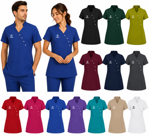 Tunique de mode pour femmes, pour coiffeuses, esthéticiennes, massothérapeutes, uniforme personnalisé en polyester, service OEM, réutilisable pour adultes - Product Image 1