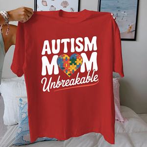 Camiseta de mujer de algodón puro irrompible para mamá autismo ajuste cómodo - Product Image 2