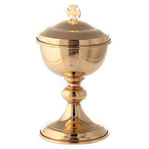 Ciborio decorativo de latón, hermoso ciborio de latón, ciborio tradicional de iglesia, utilizado para el culto litúrgico y eucarístico. - Product Image 1
