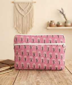 Bolsa de Aseo Acolchada de Algodón con Cierre, Organizador de Cosméticos, Bolsa de Viaje con Diseño Floral para Vacaciones y Uso Doméstico - Product Image 3