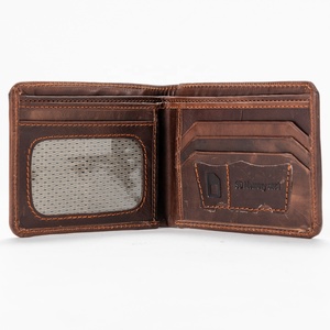 Unisex Genuine Cowhide Leather <b>Card</b> <b>Holder</b> <b>Wallet</b> open Closure and Patchwork Design - Product Image 2