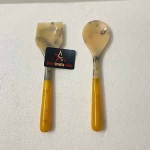 Blue Resin American Style Eco-Friendly Dishwasher <b>Safe</b> Salad Servers Set Handcrafted Salad Tongs Stylish Kitchen <b>Tools</b> - Product Image 2