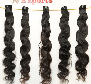 Extensiones de cabello humano indio Bodywave de Color negro Natural sin procesar 100%, paquetes de cabello humano virgen sin procesar alineados con cutícula, cabello humano Temple - Product Image 2